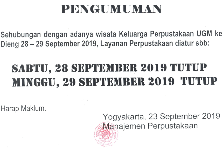 perpustakaan tutup