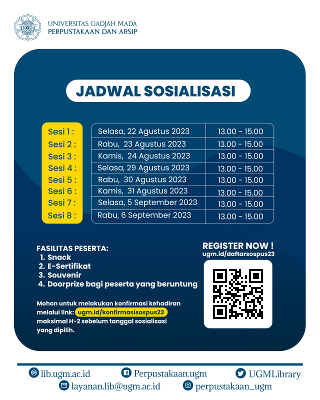 jadwal sosialisasi layanan perpustakaan UGM