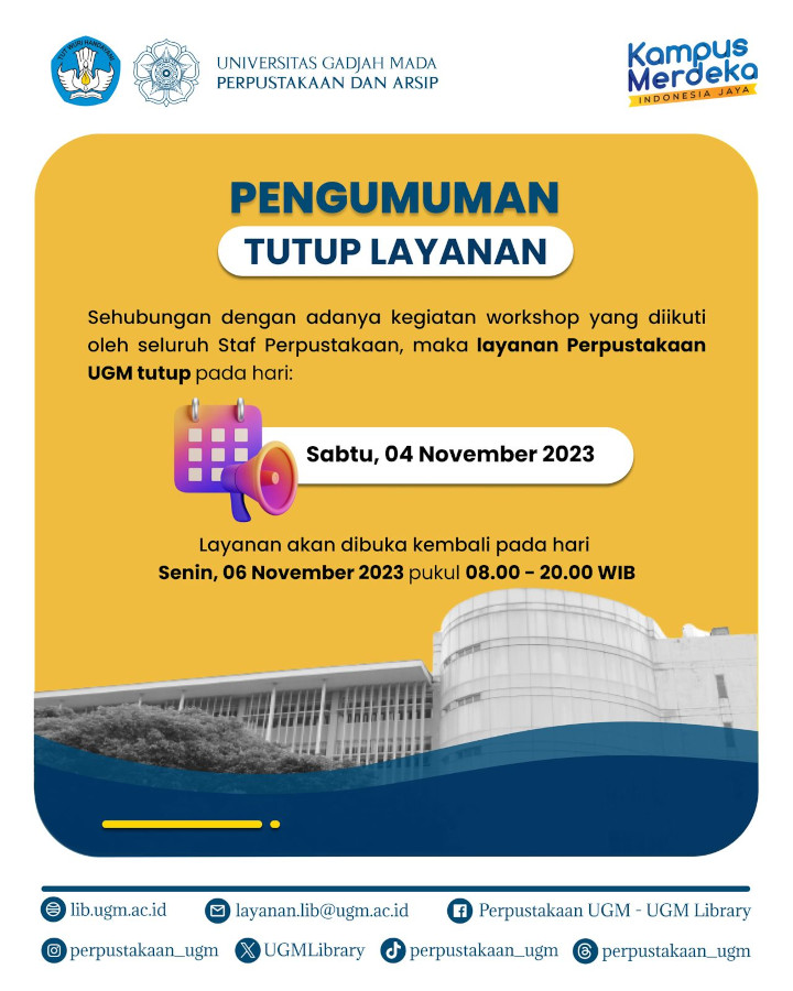 layanan perpustakaan tutup